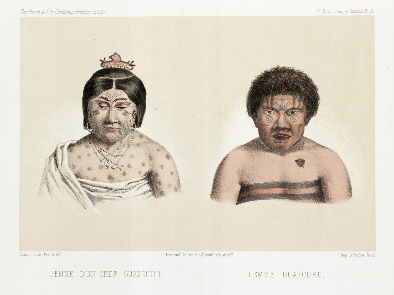 Két guaycuru nő, Dél-Amerika, 1843-1847 alkotó: Unbekannt