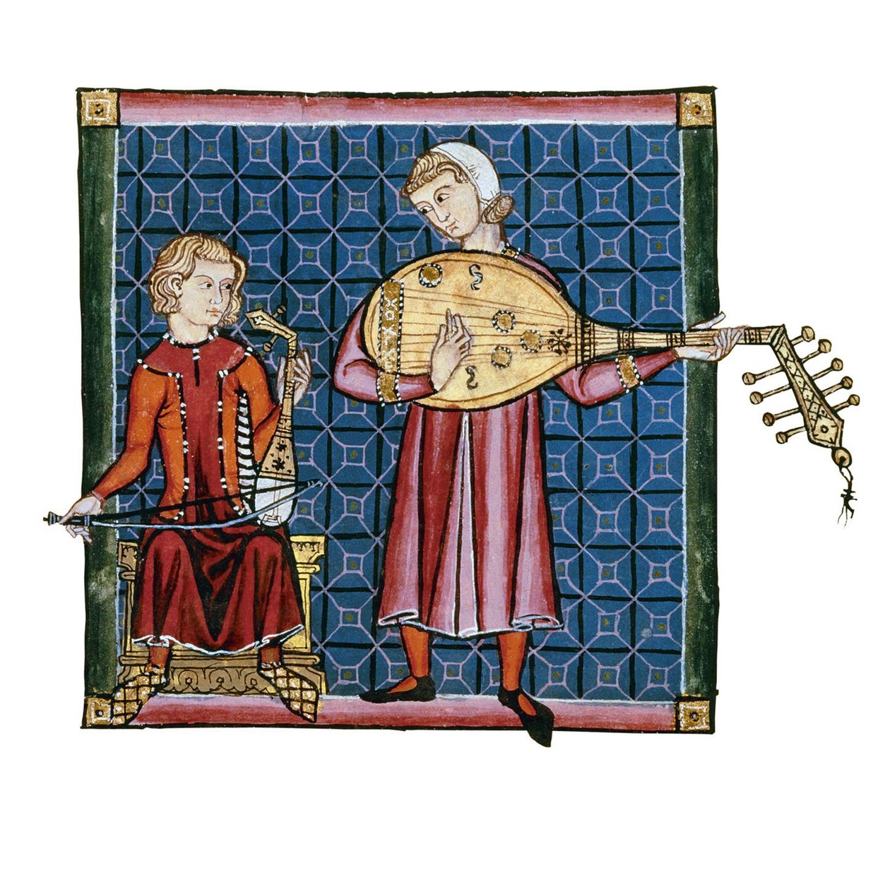 Két lelkész. Illusztráció a Cantigas de Santa Maria kódexéből, c. 1280 alkotó: Unbekannt
