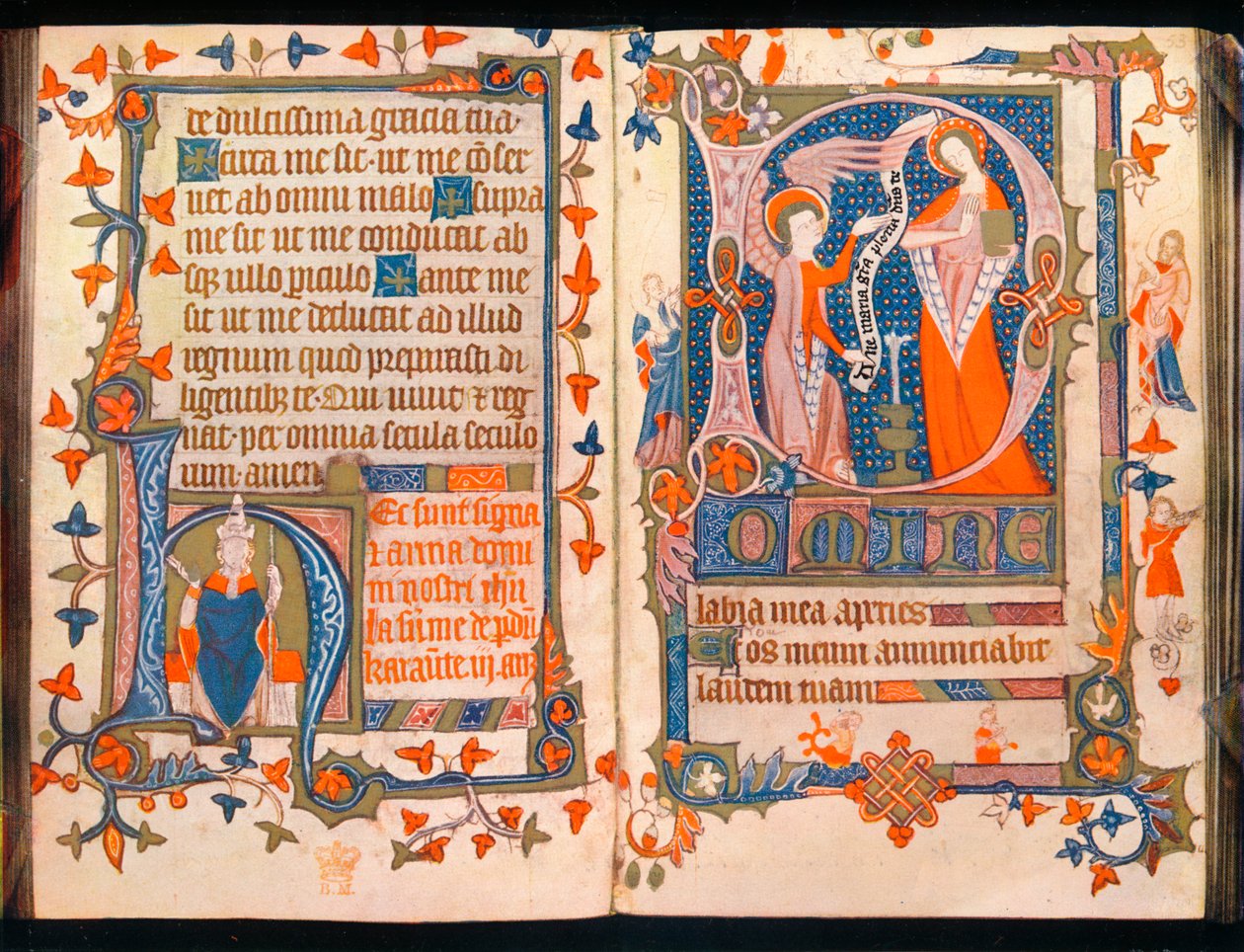 Két oldal az Órák könyvéből, c1350 alkotó: Unbekannt