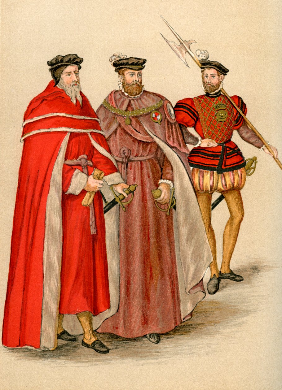 Két társ a köntösben, és egy alabárdos, 1893. századi XVI alkotó: Unbekannt