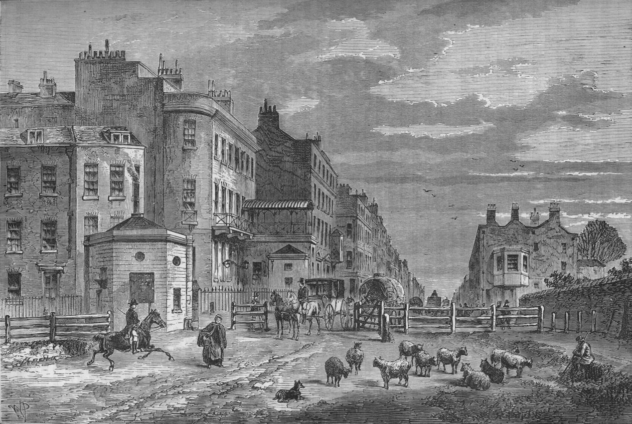 Tyburn Turnpike, Westminster, London, 1820-1878 alkotó: Unbekannt