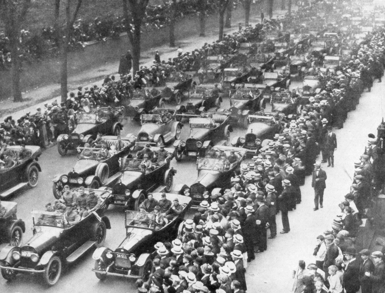 Az Egyesült Államok 1. hadserege a Victory Parade-on, New York, USA, 1919. szeptember 10. alkotó: Unbekannt