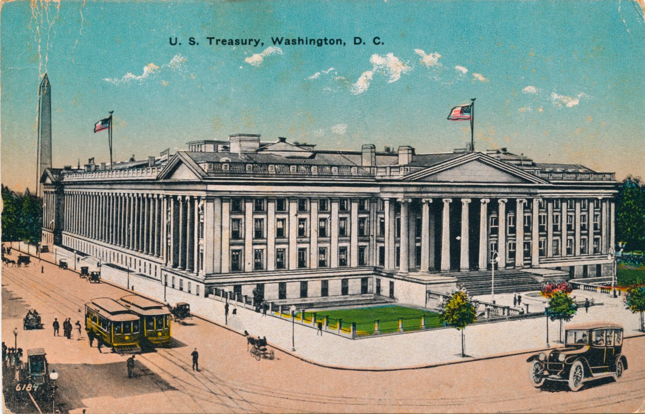 Amerikai Egyesült Államok Pénzügyminisztériuma, Washington, DC, 1920-as évek alkotó: Unbekannt