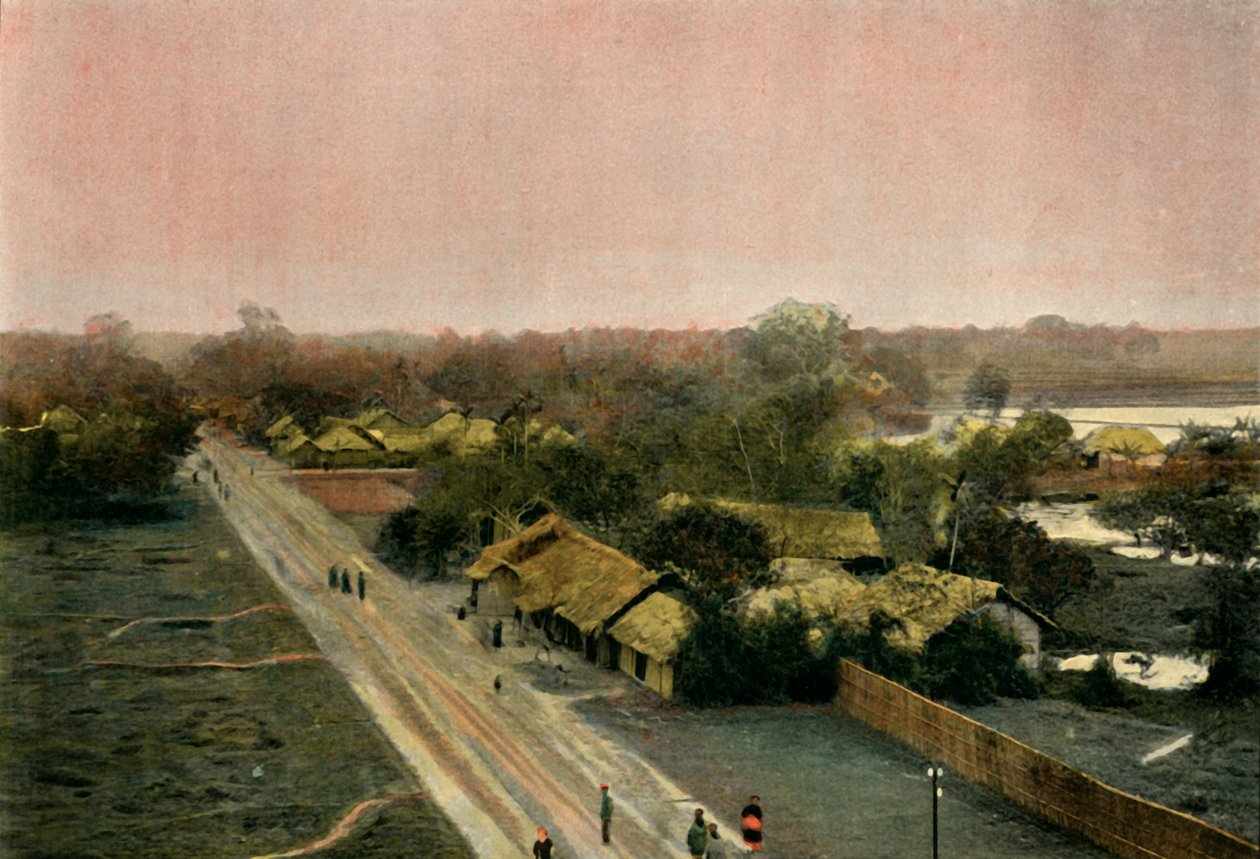 Un Village Tonkinois, falu Tonkinban, 1900. alkotó: Unbekannt