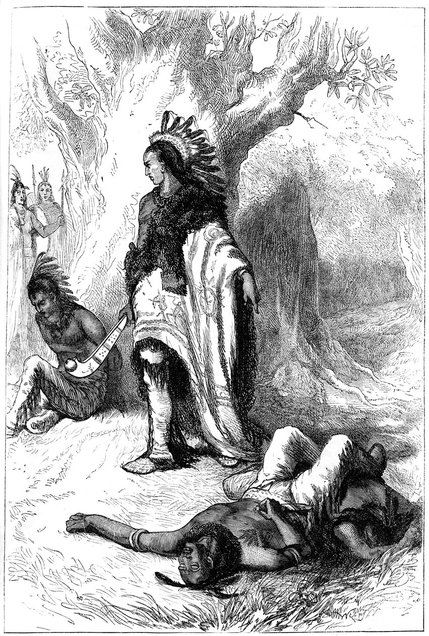 Uncas és Miantonomoh, 1643 c1880 alkotó: Unbekannt