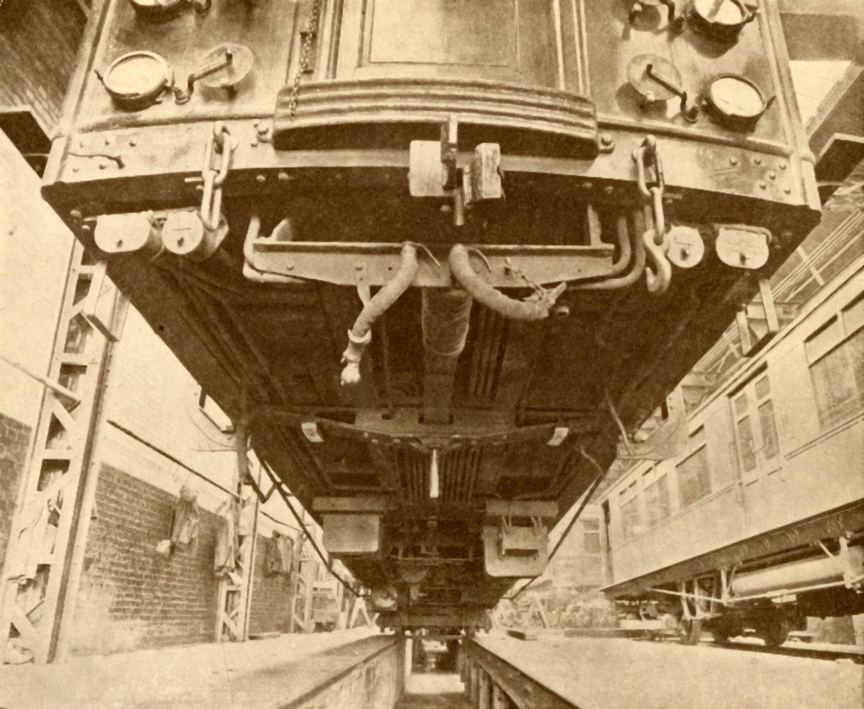 Metró alatt: kerületi vasút elektromos autója alatt, 1930. alkotó: Unbekannt