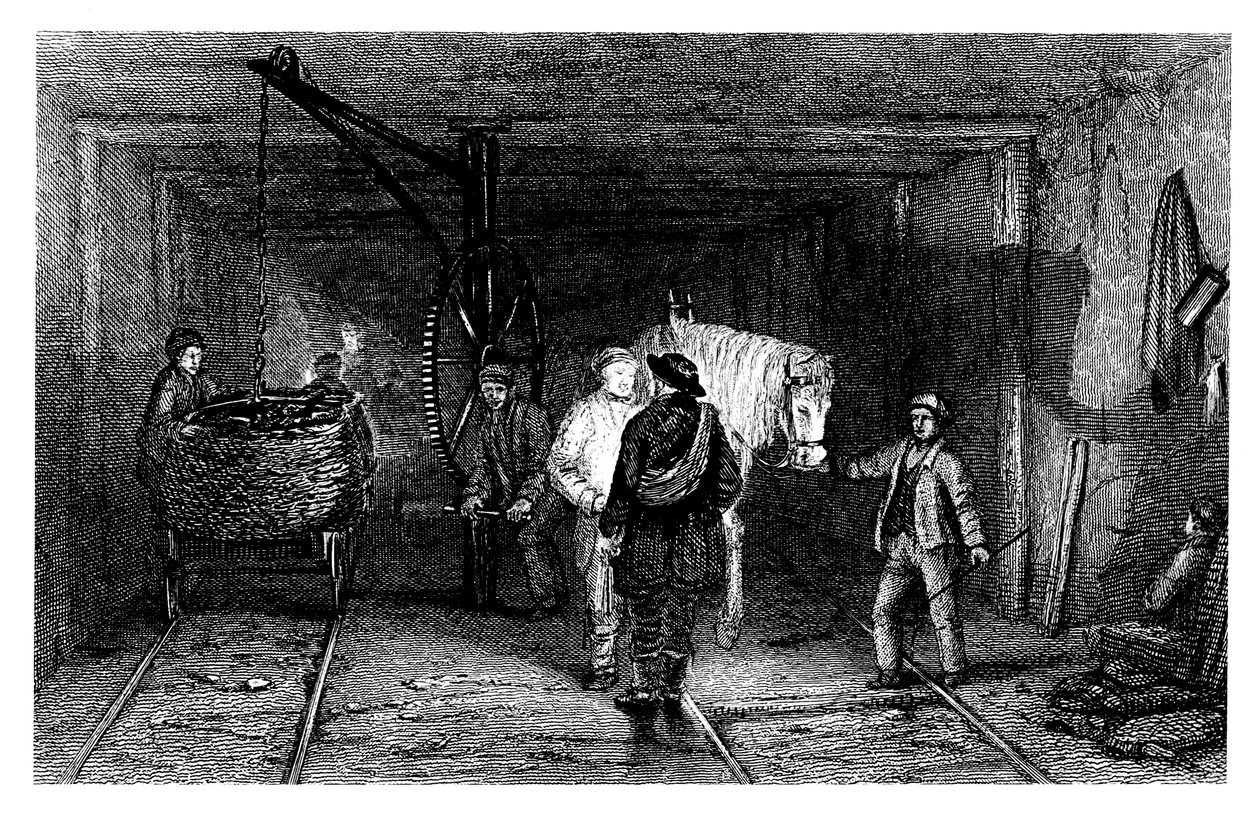 Földalatti jelenet egy szénbányában, 1860 alkotó: Unbekannt
