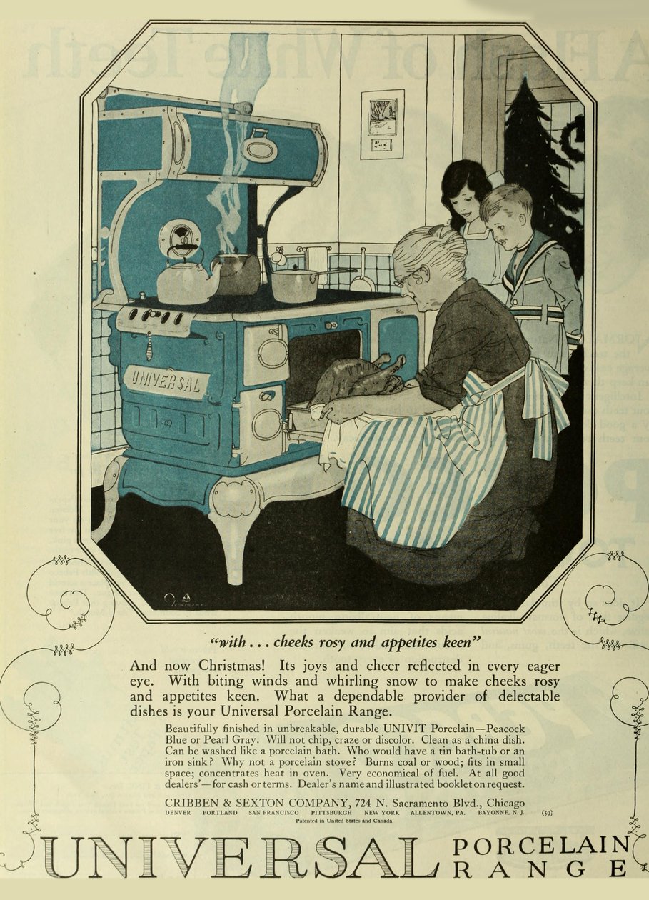 Univerzális porcelán termékcsalád, a Saturday Evening Post reklámja, kb. 1920-1925. alkotó: Unbekannt