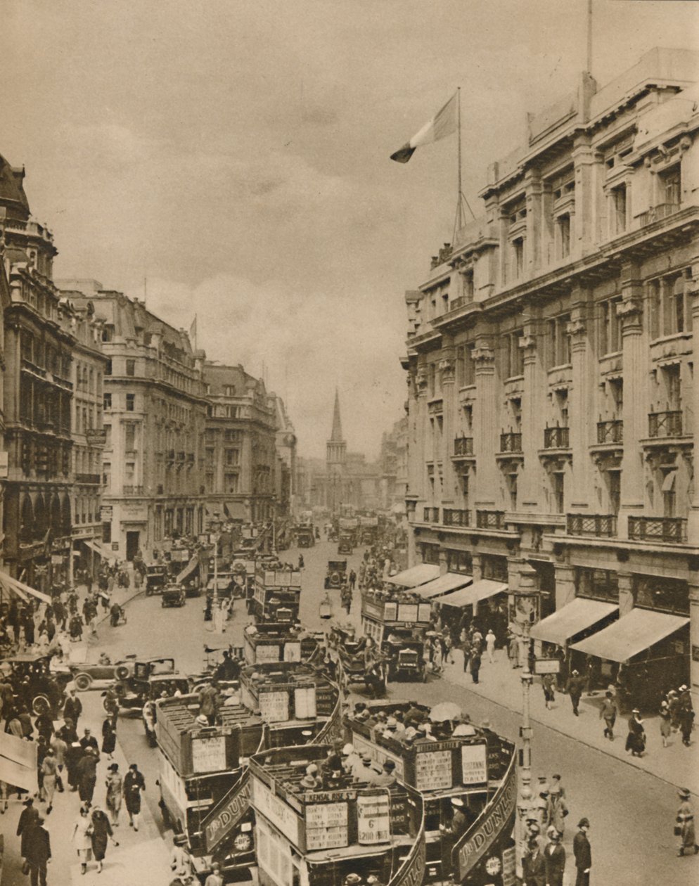 A Regent Street felső része, A londoni vásárlók paradicsoma, 1935. alkotó: Unbekannt