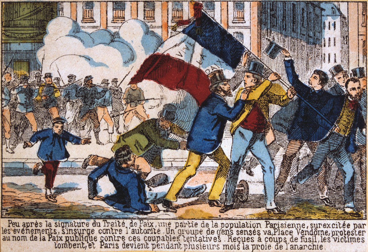 A párizsi kommün megalapításához vezető felkelés, 1871. alkotó: Unbekannt