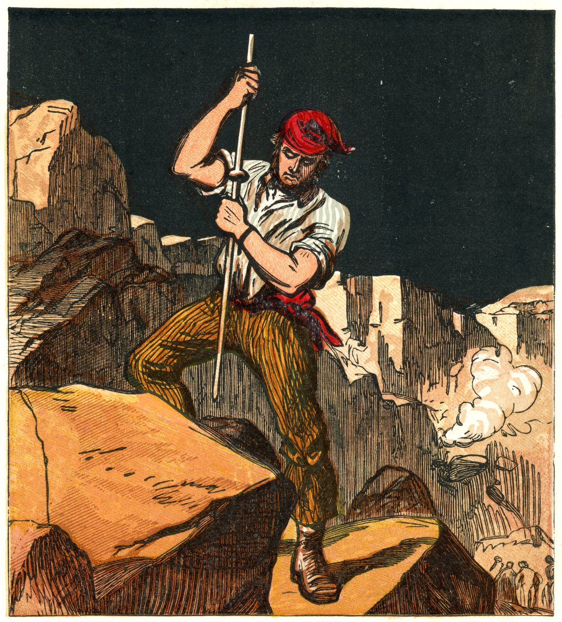 Puskapor felhasználása egy kőbányában, 1867 alkotó: Unbekannt