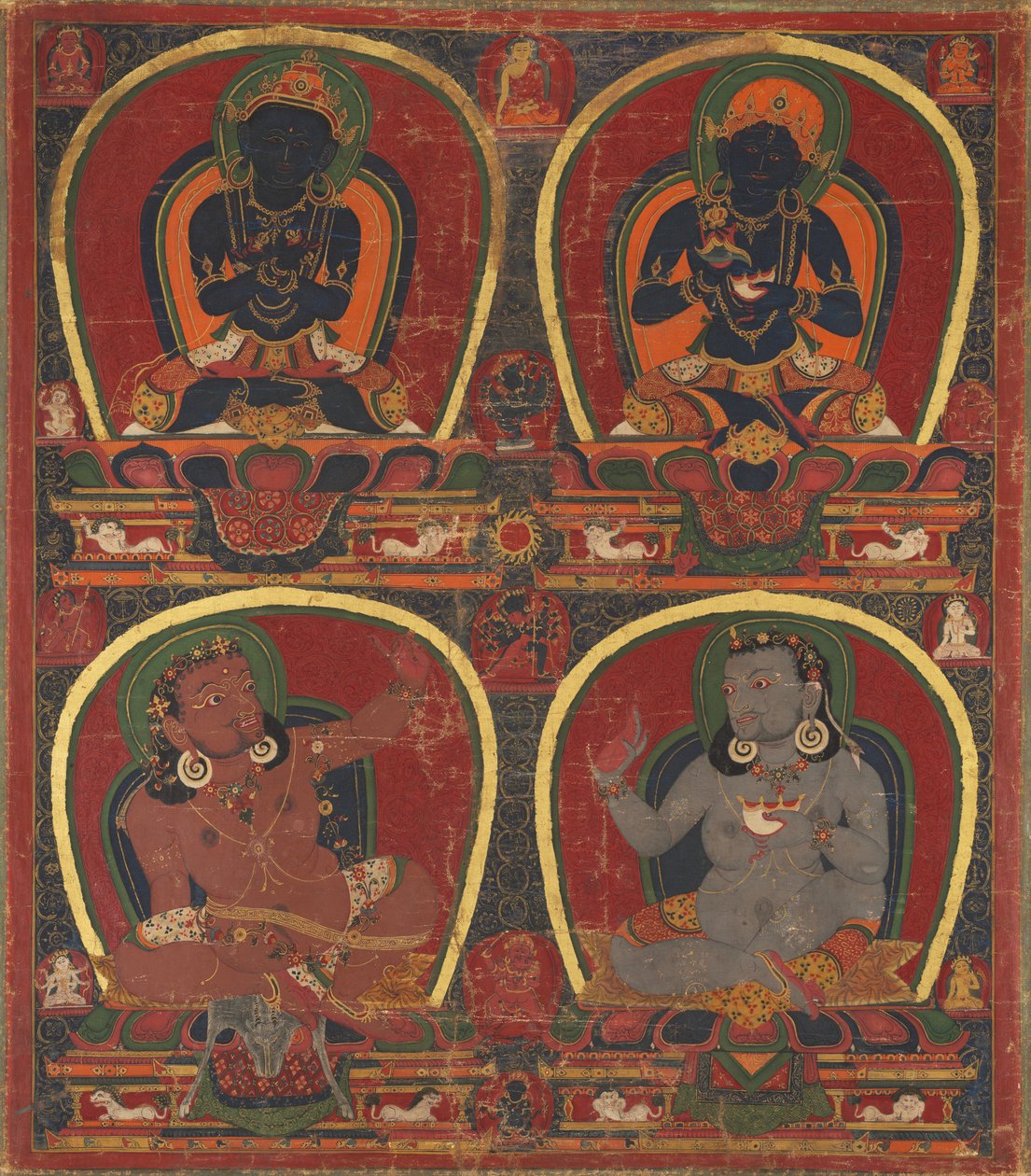 Vadzsradhara, Önzetlenség és Mahasiddhák Virupa és Kanha, s. 1450. alkotó: Unbekannt