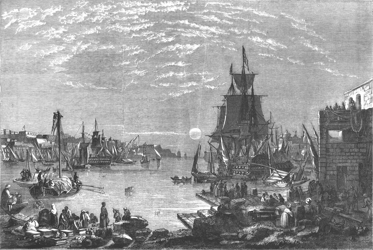 Valetta kikötő, Málta, 1856 alkotó: Unbekannt