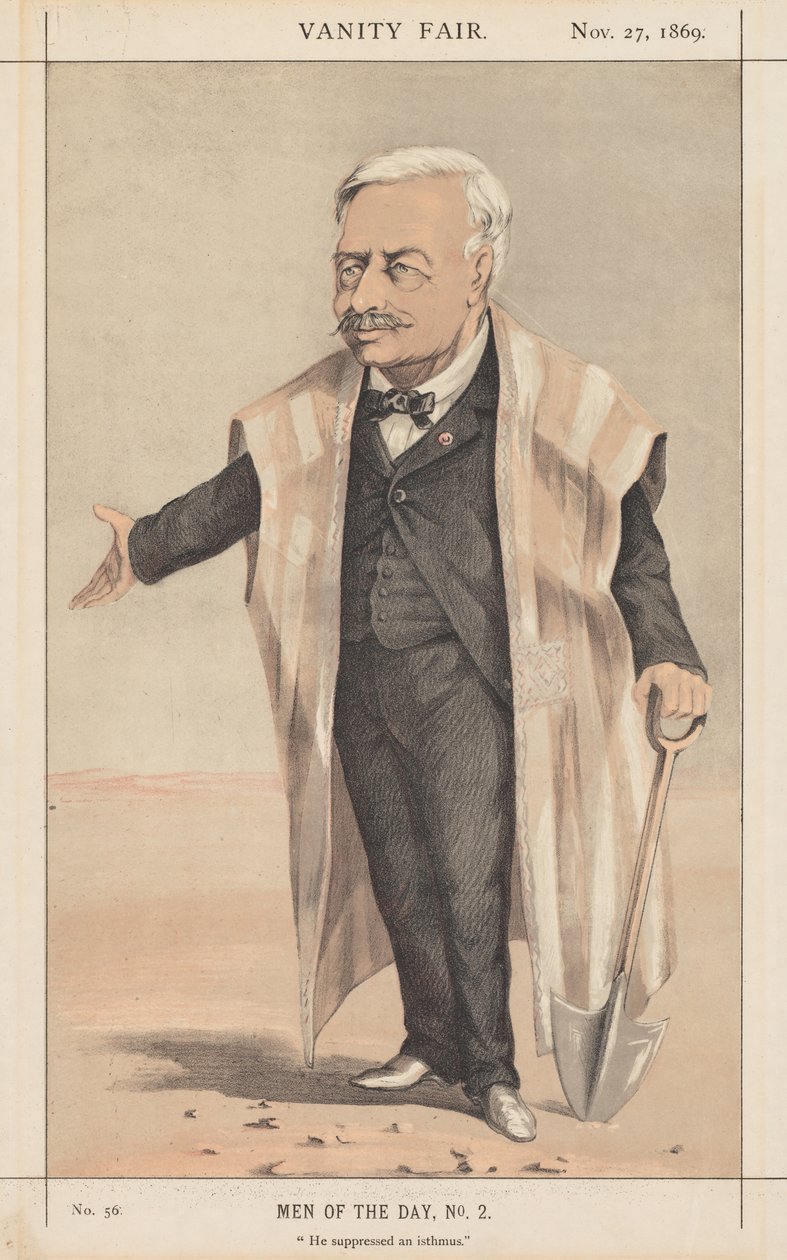 Vanity Fair: Men of the Day, 2. sz. Elnyomott egy földszorost, 1869. alkotó: Unbekannt