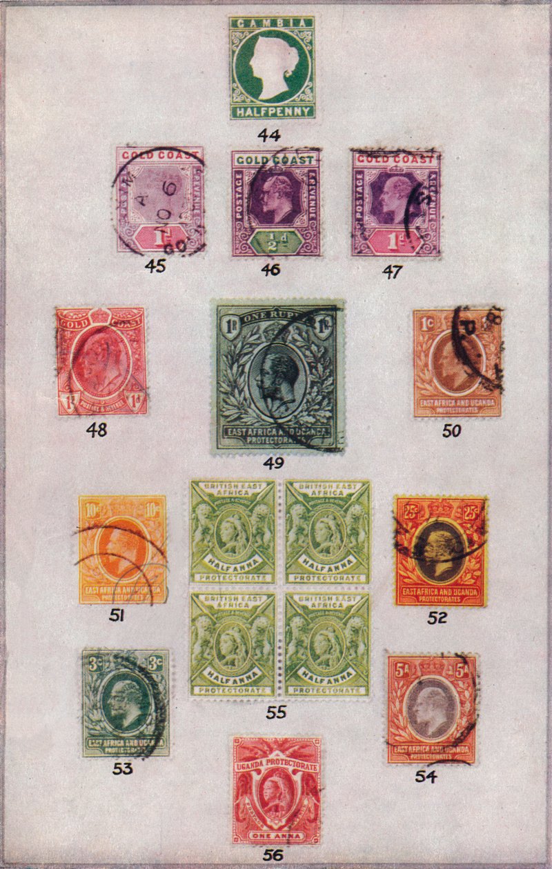 Afrika különféle bélyegei, 44-56. sz., 1943, 1944 alkotó: Unbekannt