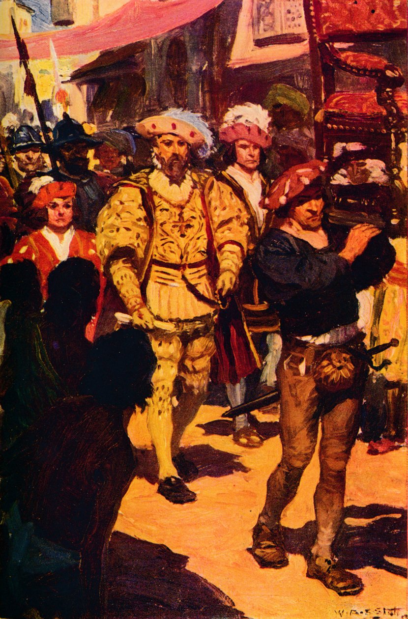Vasco Da Gama Calicut királyának látogatása, 1498 c1912 alkotó: Unbekannt