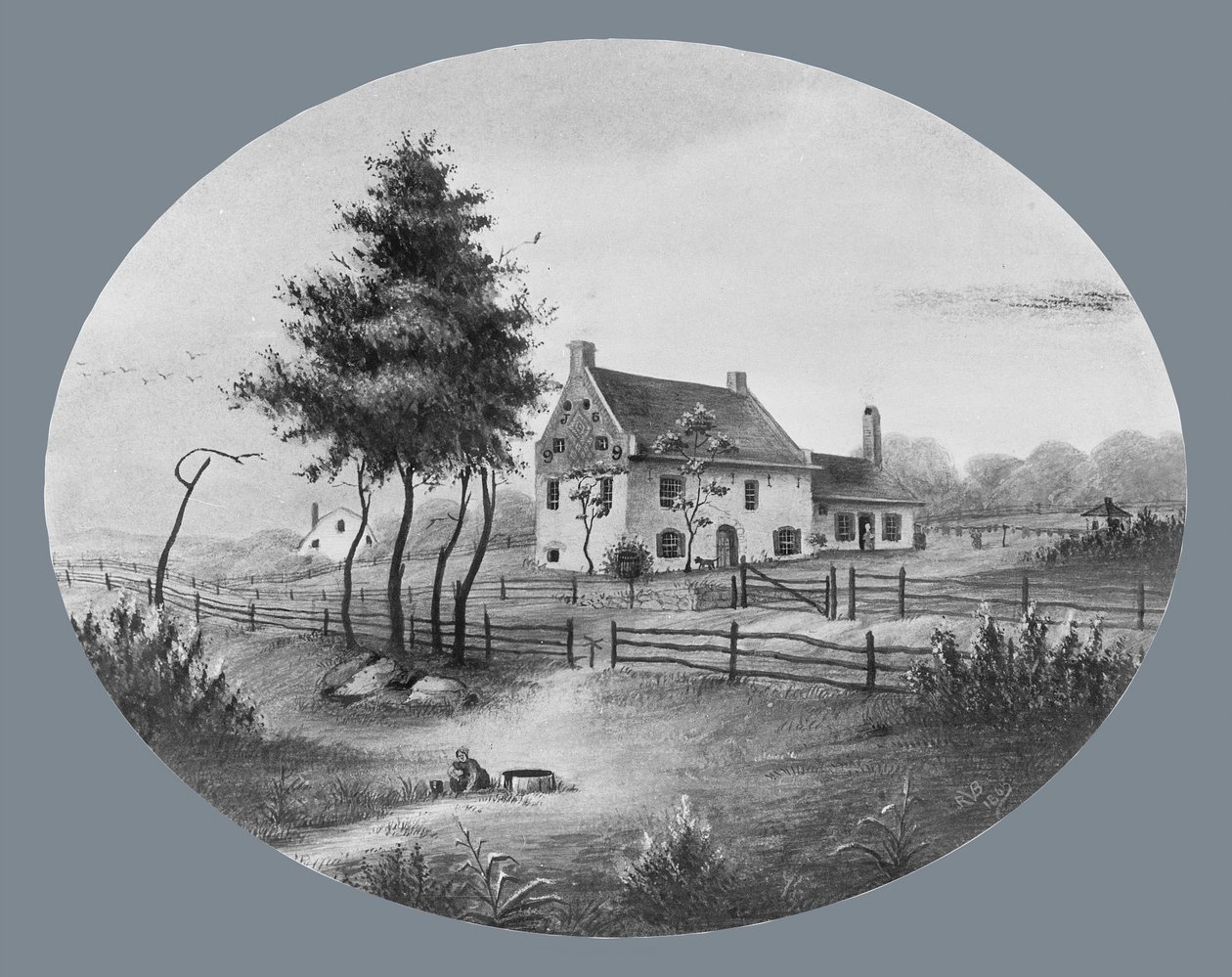 Vechte ház Gowannusban, Brooklynban, New York államban, 1865. alkotó: Unbekannt
