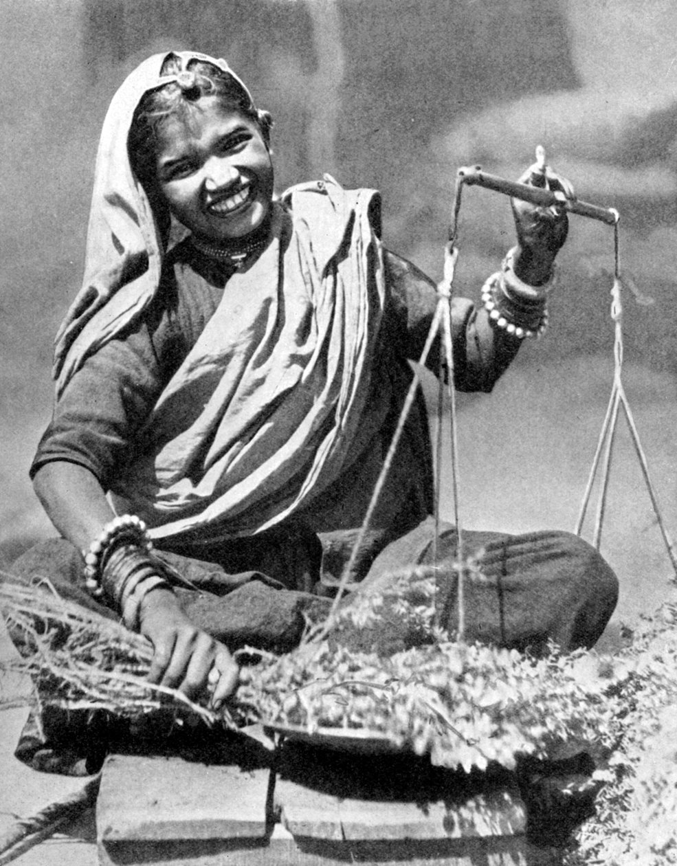 Zöldségárus, Jaipur, India, 1936 alkotó: Unbekannt