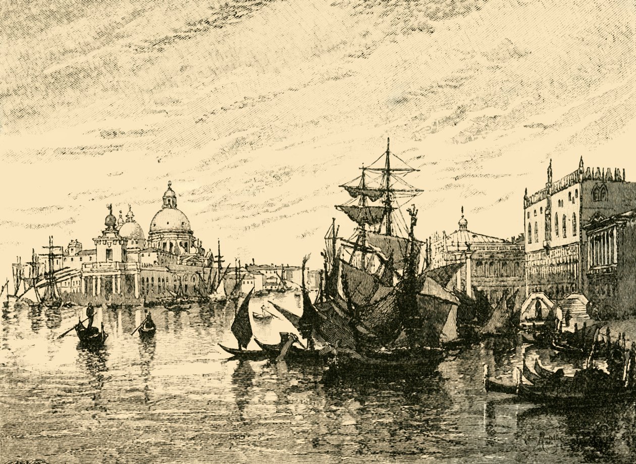 Velence: Kilátás a Riva Degli Schiavoni felől, 1890. alkotó: Unbekannt