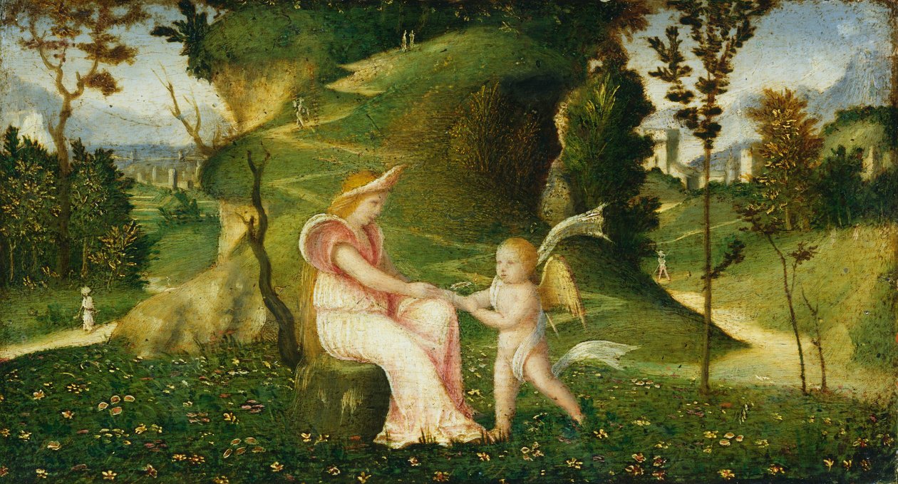 Vénusz és Ámor egy tájban, c. 15051515. alkotó: Unbekannt