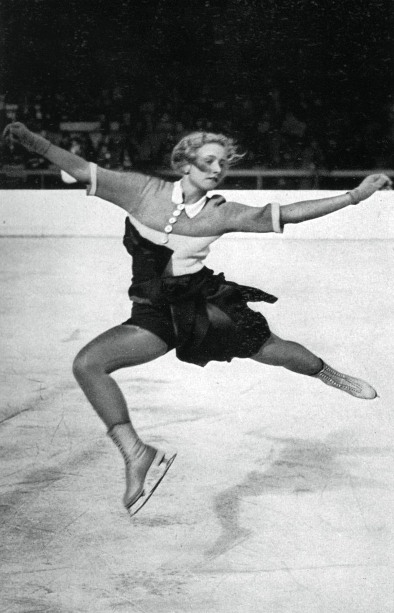 Vera Hrubá cseh műkorcsolyázó, téli olimpiai játékok, Garmisch-Partenkirchen, Németország, 1936 alkotó: Unbekannt