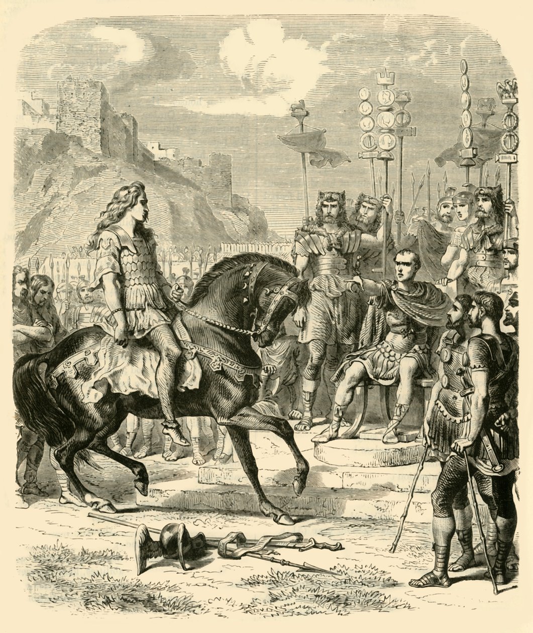 Vercingetorix Caesar előtt, 1890. alkotó: Unbekannt