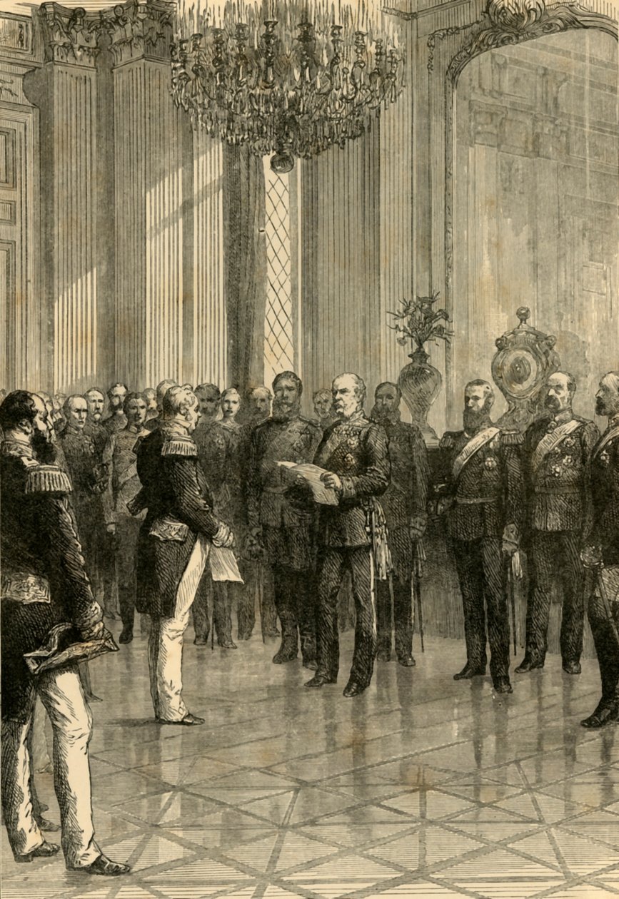 Versailles, 1871: Vilmos király kikiáltása Németország császárává, 1890. alkotó: Unbekannt
