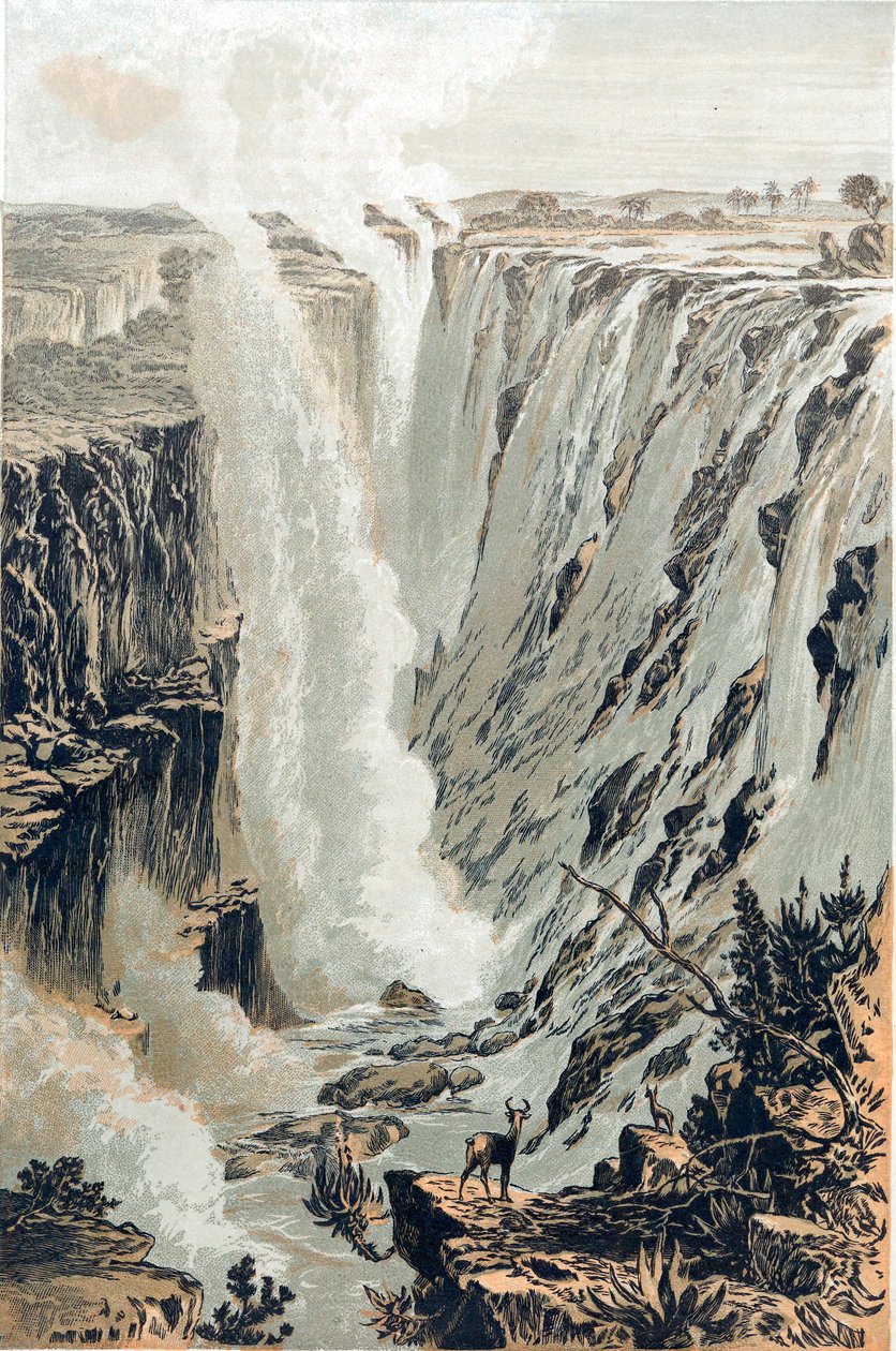 Victoria-vízesés, Afrika, keletről nézve, 1866 alkotó: Unbekannt