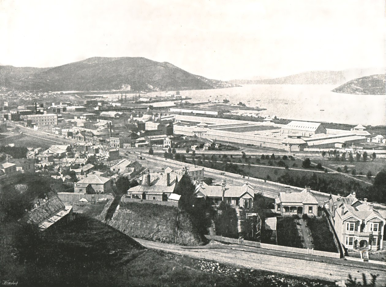Kilátás a Maitland Street felől, Dunedin, Új-Zéland, 1895. alkotó: Unbekannt