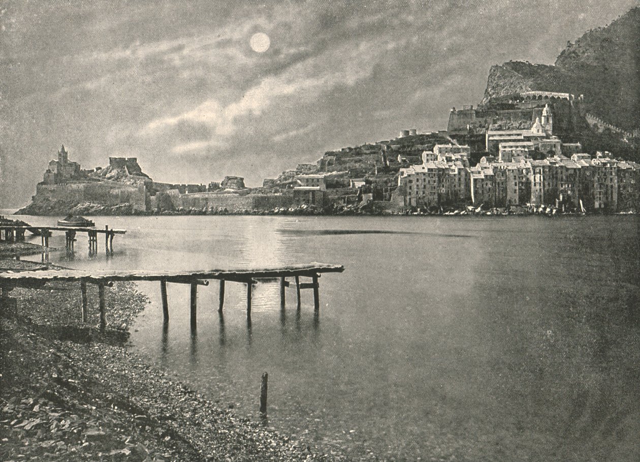 Kilátás az öbölből, La Spezia, Olaszország, 1895. alkotó: Unbekannt