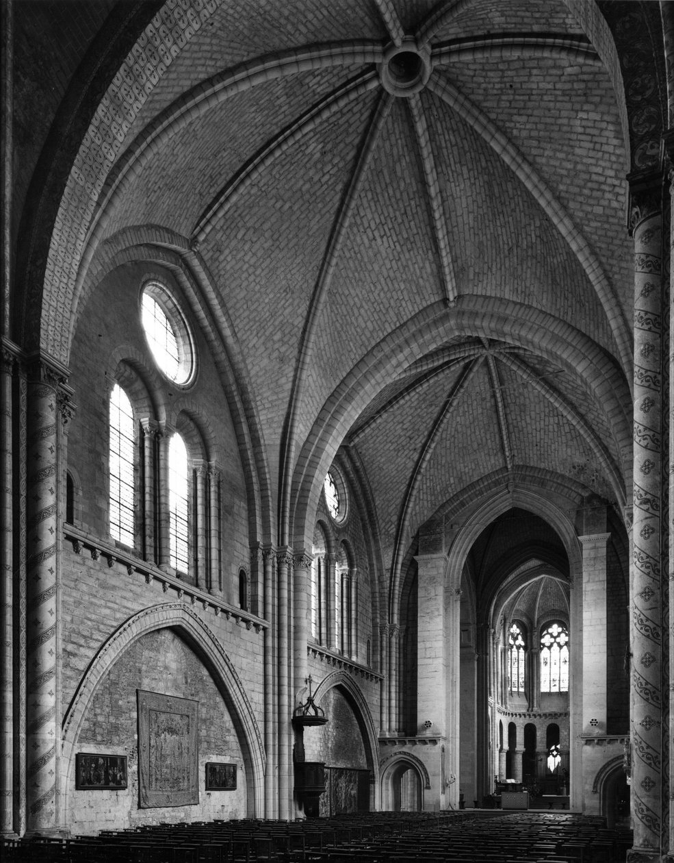 Kilátás a hajóból - Notre Dame de la Couture templom (Notre-Dame de la Couture) - 12-13. századi Le Mans (Sarthe) alkotó: Unbekannt