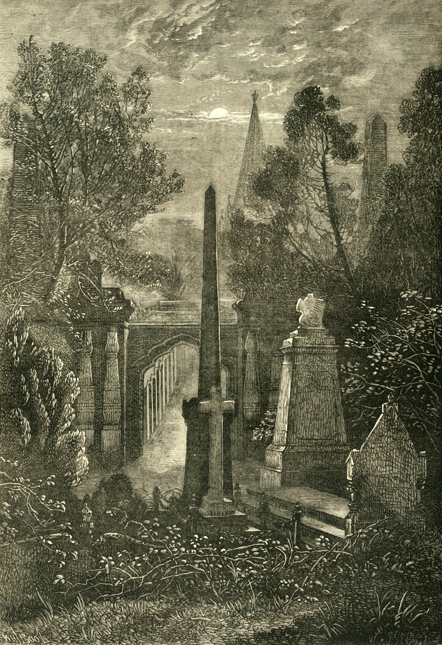 Kilátás a Highgate temetőben, c1876. alkotó: Unbekannt