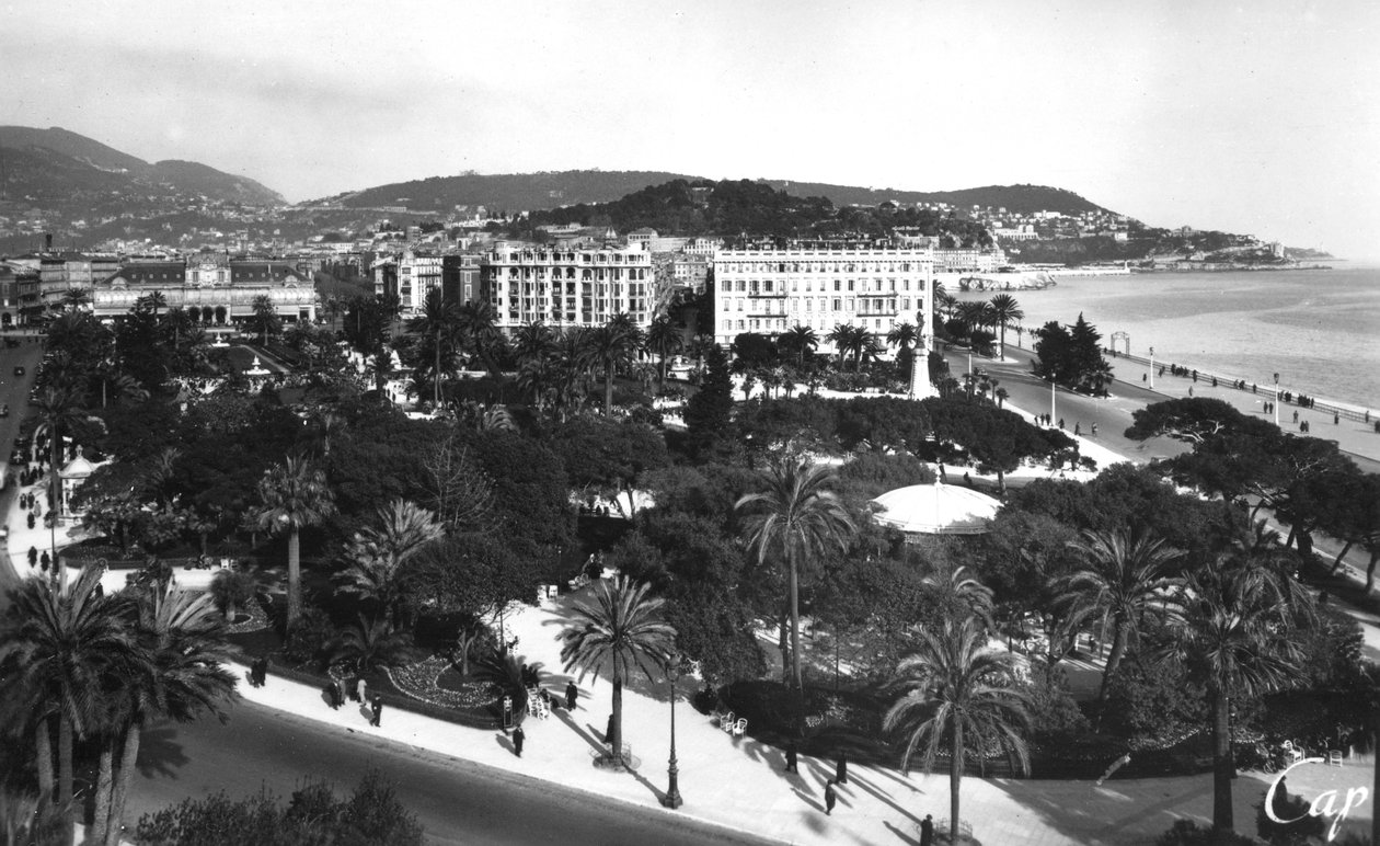 Kilátás az Albert I Gardensre, Nizza, Dél-Franciaország, 20. század eleje alkotó: Unbekannt