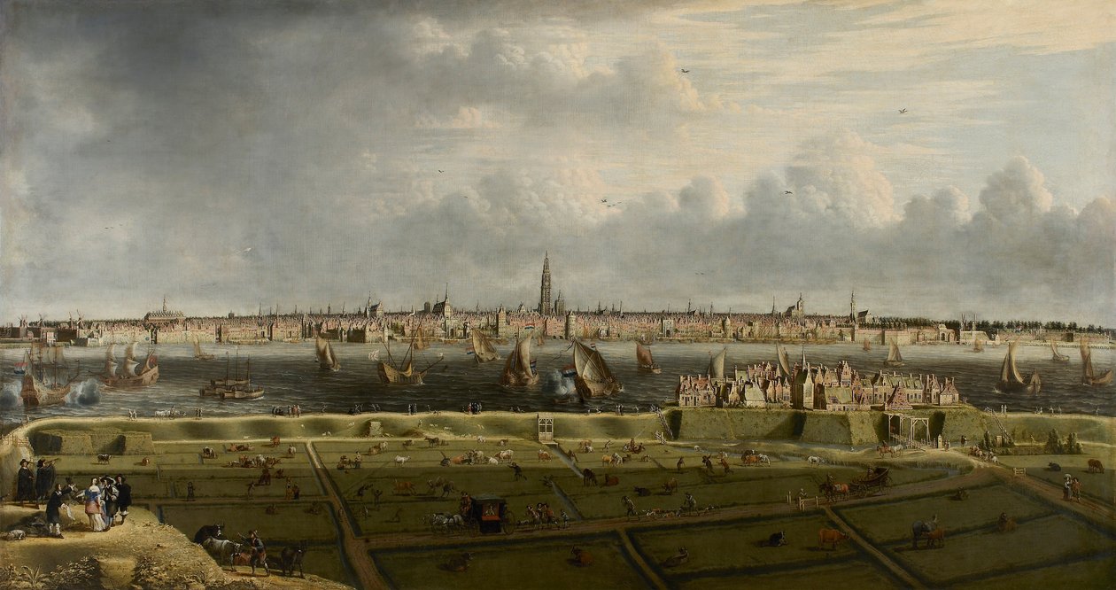 Antwerpen kilátása a Flamand-fej felől, 1658. alkotó: Unbekannt