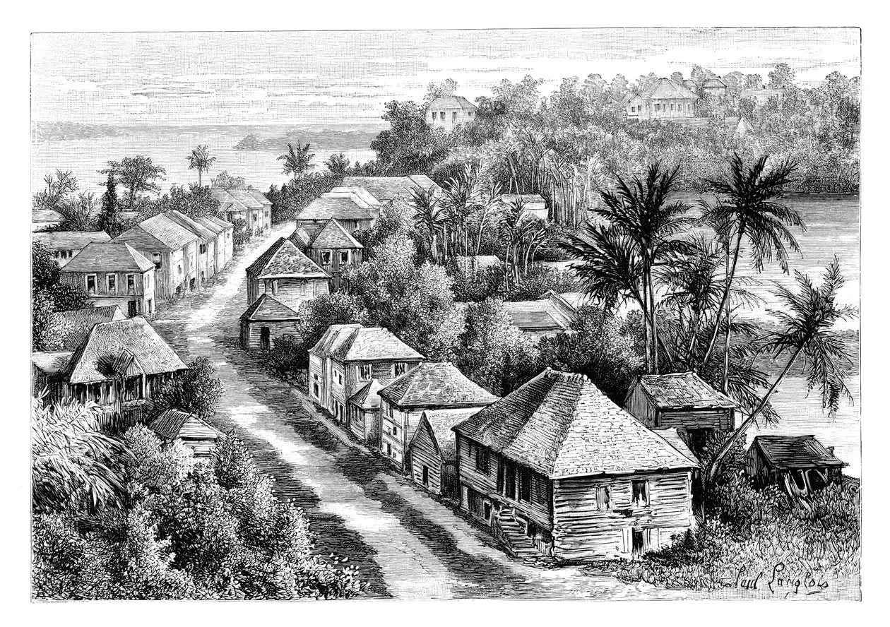 Kilátás a Basse-Terre-re, Guadeloupe, 1890 alkotó: Unbekannt