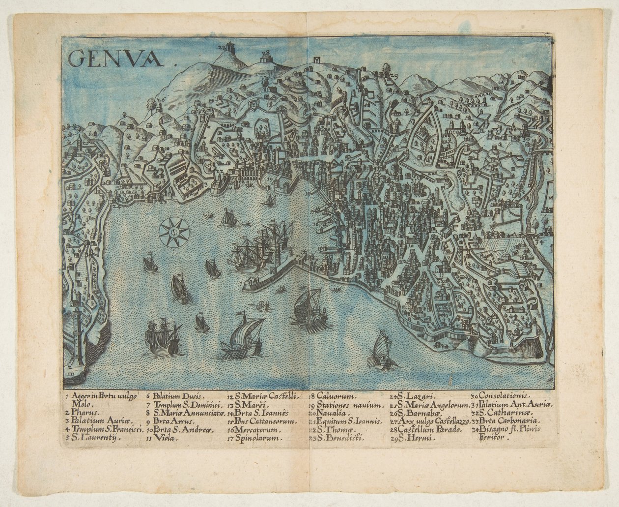 Genova látképe, 1604. alkotó: Unbekannt