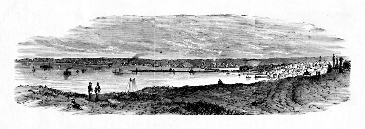 Kilátás a Milwaukee-öbölre, Michigan-tó, 1883 alkotó: Unbekannt