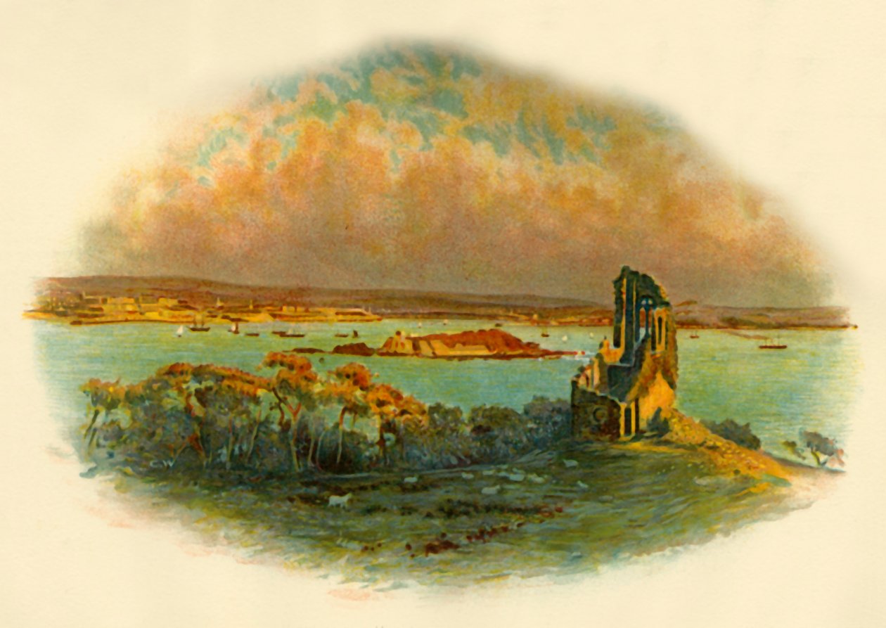 Kilátás az Edgcumbe-hegyre, Cornwallban, a Plymouth Soundon keresztül, c1890. alkotó: Unbekannt