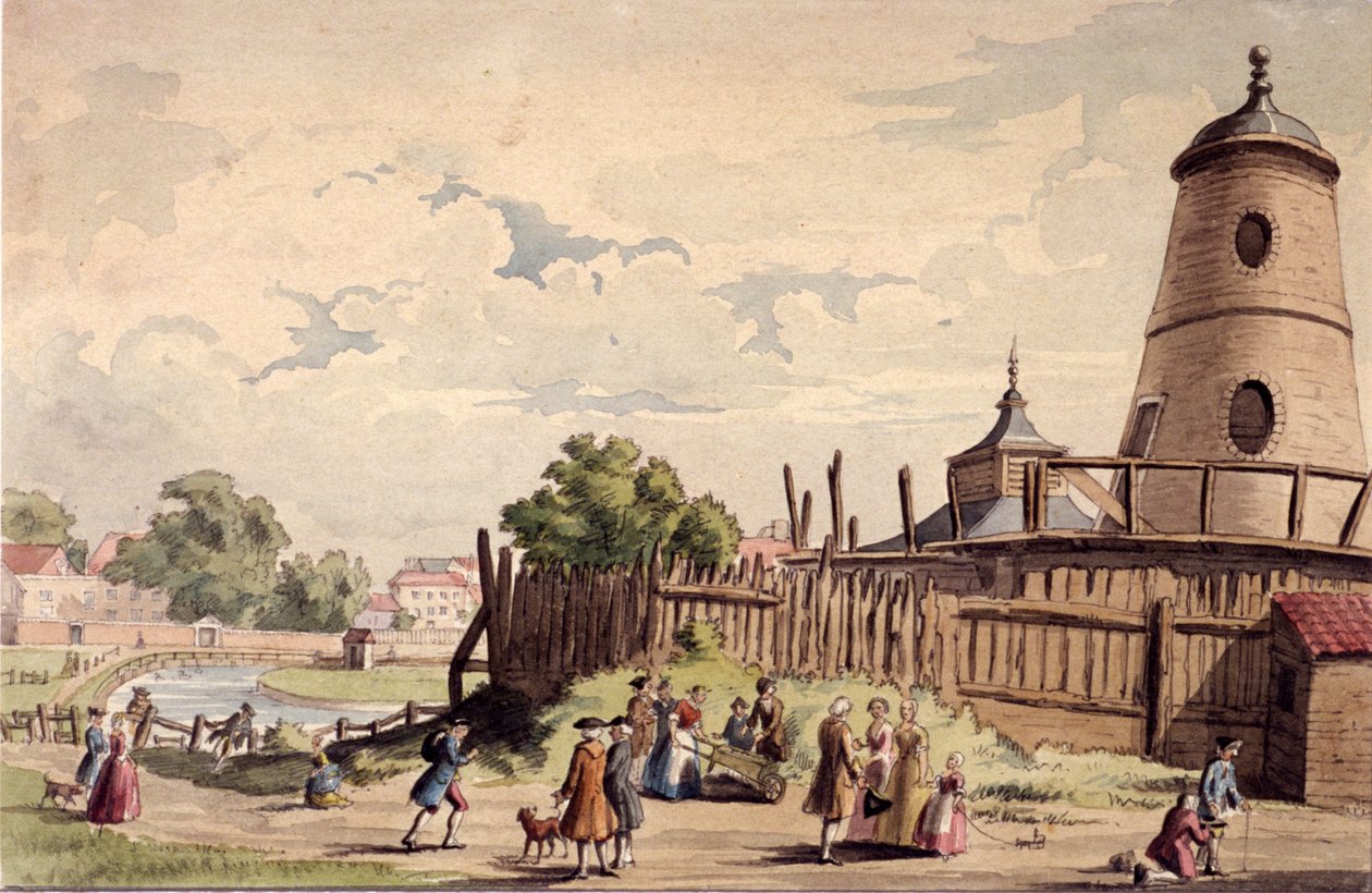 Kilátás a New River Headre, Finsbury, London, c1750 alkotó: Unbekannt