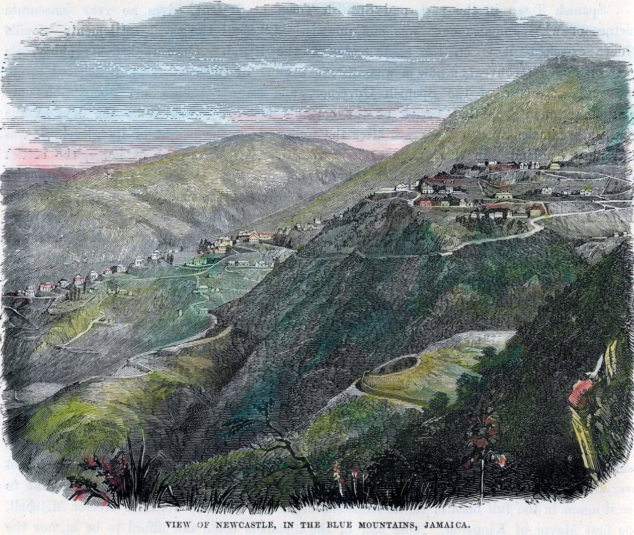 Kilátás Newcastle-re, a Kék-hegységben, Jamaica, 1880 alkotó: Unbekannt