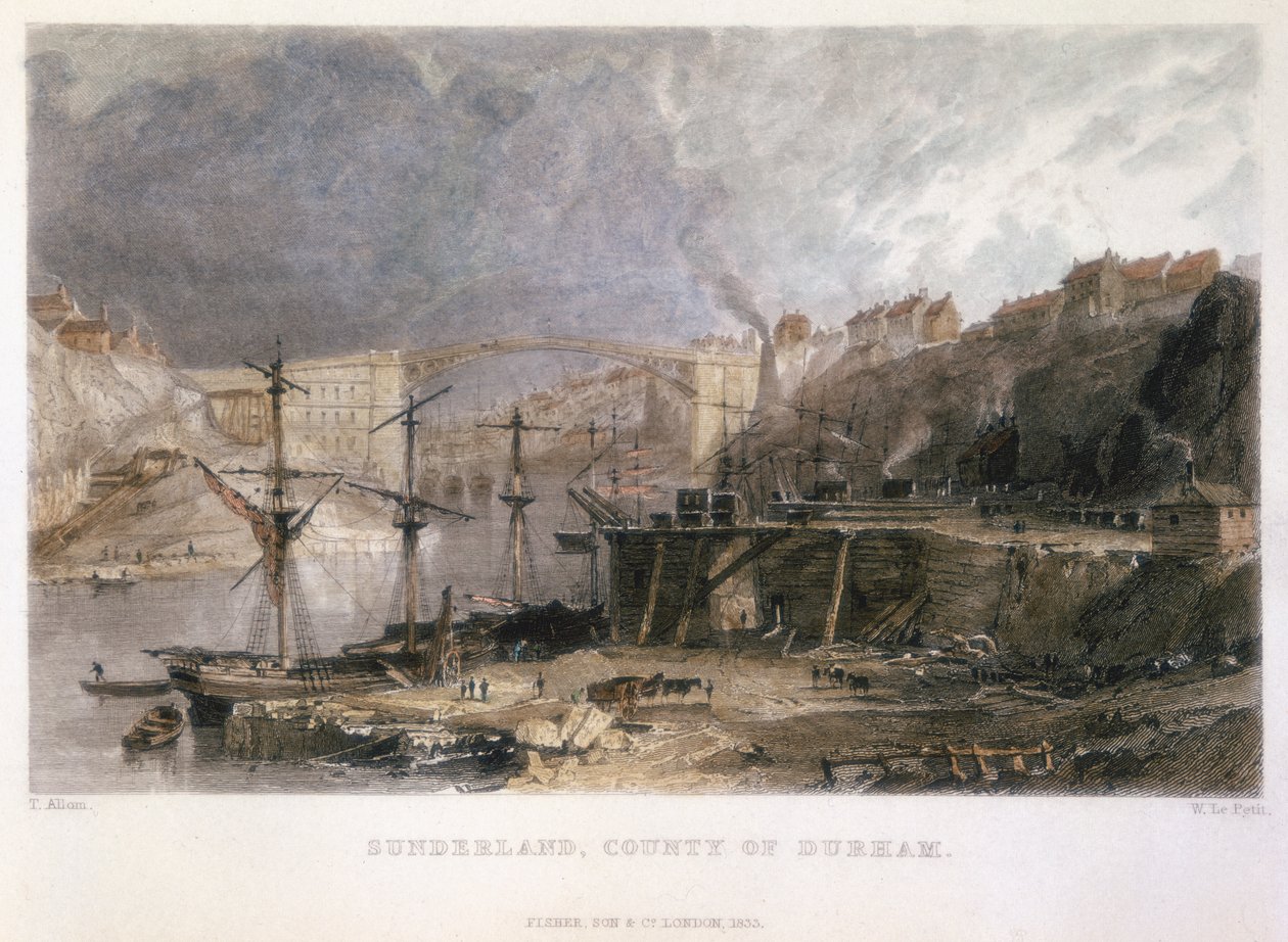 Kilátás Sunderlandre és a Vashídra keletre nézve, 1833 alkotó: Unbekannt