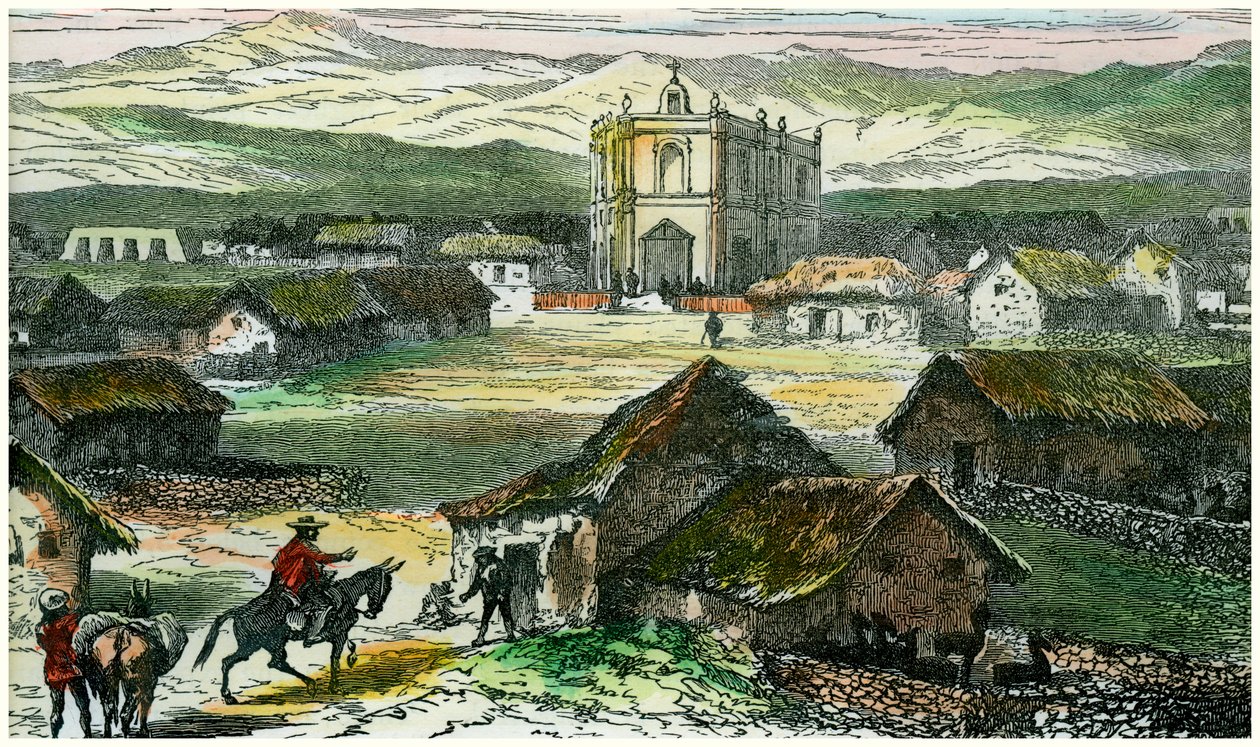 Kilátás a Tiahuanacora, a Titicaca-tó közelében, Bolívia, 1880 alkotó: Unbekannt