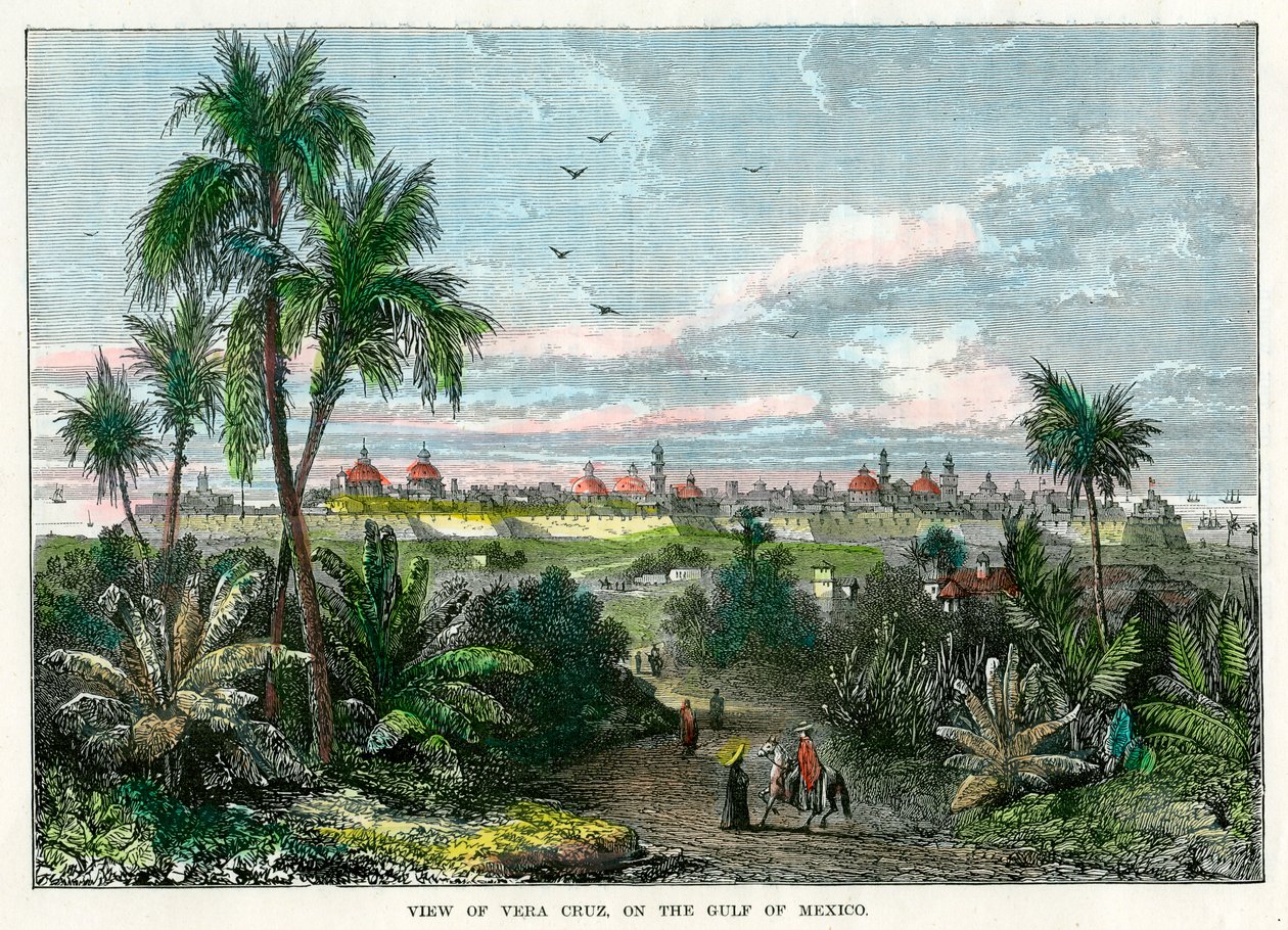 Kilátás Vera Cruzra, a Mexikói-öbölben, Mexikó, 1880 alkotó: Unbekannt