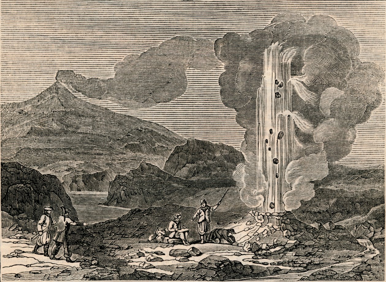 Kilátás egy gejzírre vagy forró szökőkútra, 1833. december 7. alkotó: Unbekannt