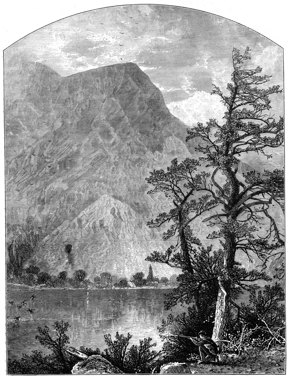 Kilátás a Blue Mountains hegyoldalára, Delaware Water Gap, New Jersey, USA, 1877 alkotó: Unbekannt