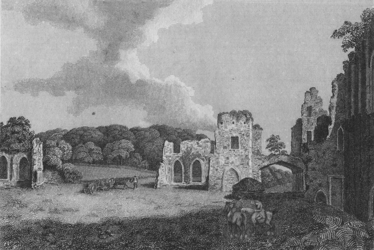Kilátás a St. Agatha apátság romjainak egy részére: Eastby közelében, Yorkshire, 1791 alkotó: Unbekannt