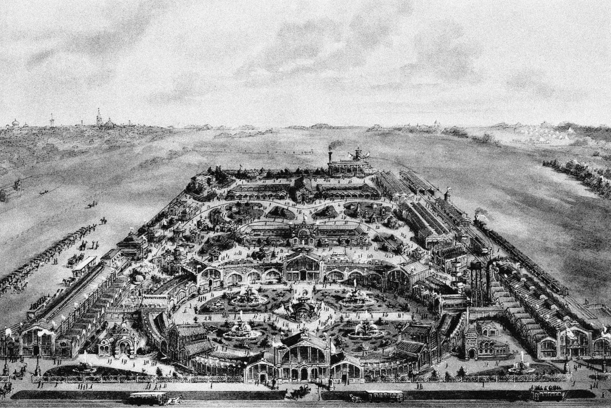 Kilátás az 1882-es összoroszországi kiállításra, Khodynka, Moszkva, 1882 alkotó: Unbekannt