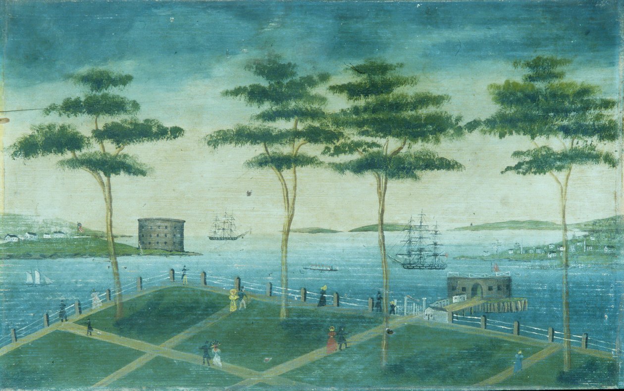 View of the Battery, New York, 1800-1850. alkotó: Unbekannt