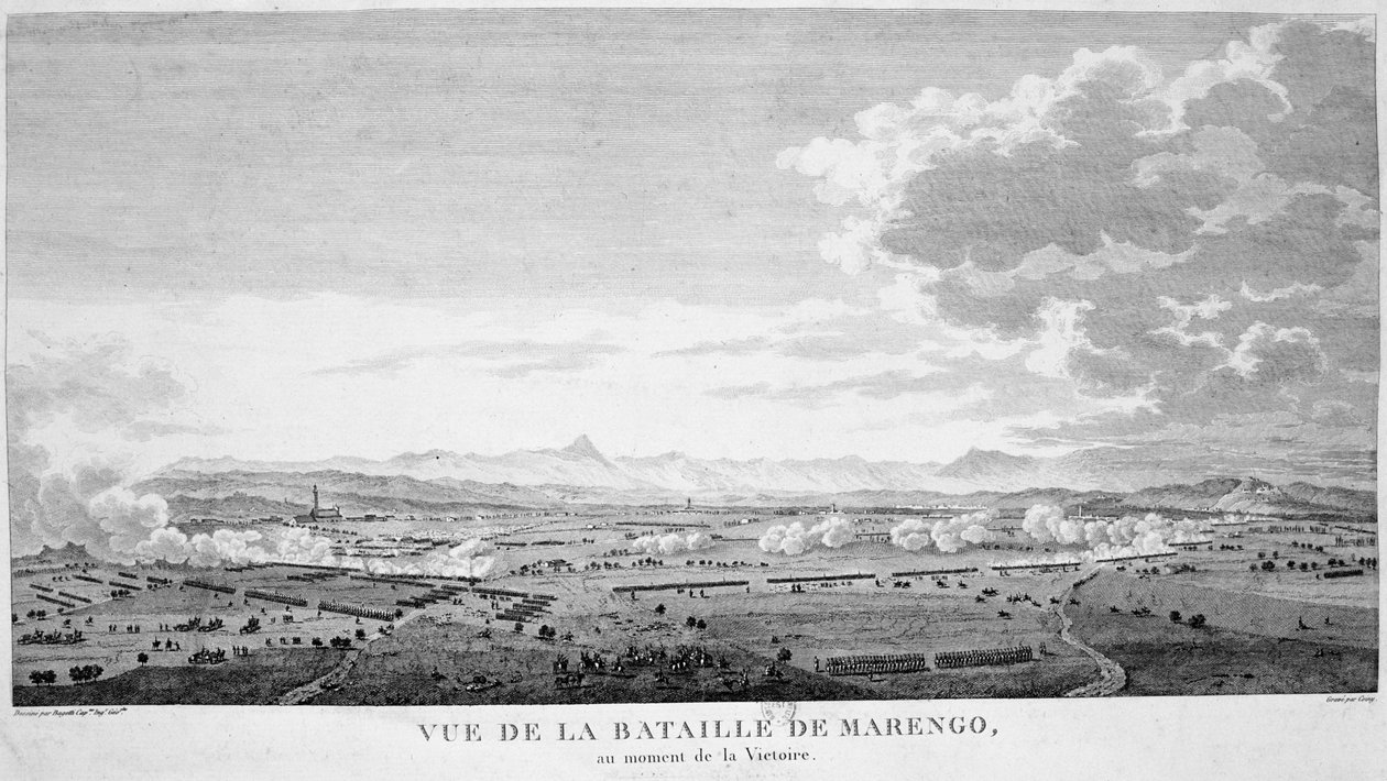 Kilátás a marengói csatára a győzelem pillanatában, 1800 alkotó: Unbekannt