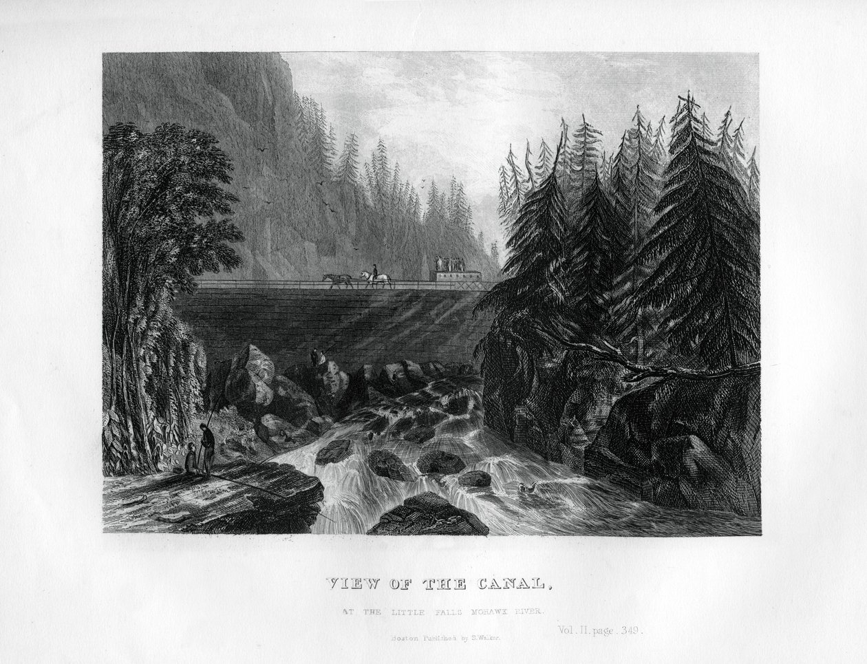 Kilátás a csatornára, a Little Falls Mohawk folyónál, New York állam, 1855 alkotó: Unbekannt